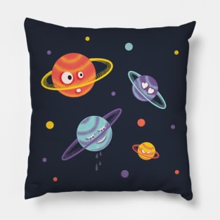 Cute Planets Cartoon Space Pillow