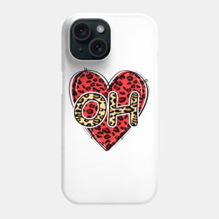 Love OHIO Leopard Heart OH Phone Case