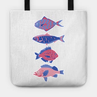 Nautical fish design summer art Tote