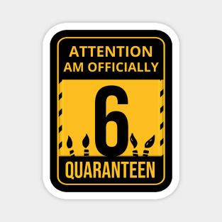 6th Birthday Officially a Quaranteen 6 Years Old Magnet