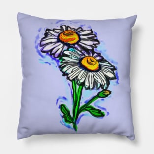 daisy flower art Pillow