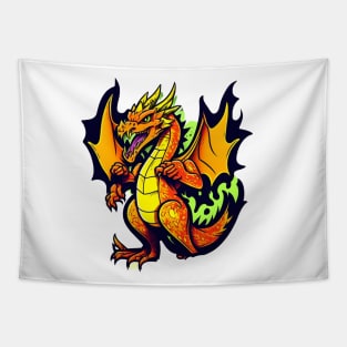 Cartoon fire dragon Tapestry