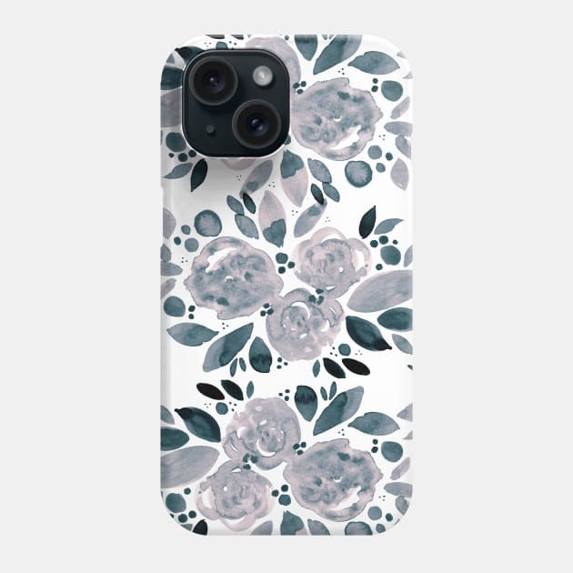 Watercolor flower bouquet pattern - neutral Phone Case by wackapacka