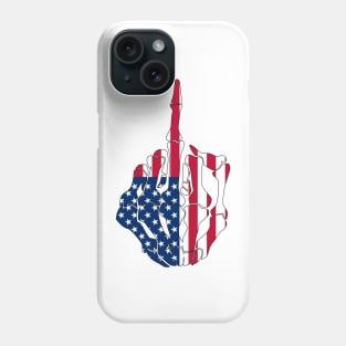 Skeleton Middle Finger United States Of America Flag Phone Case