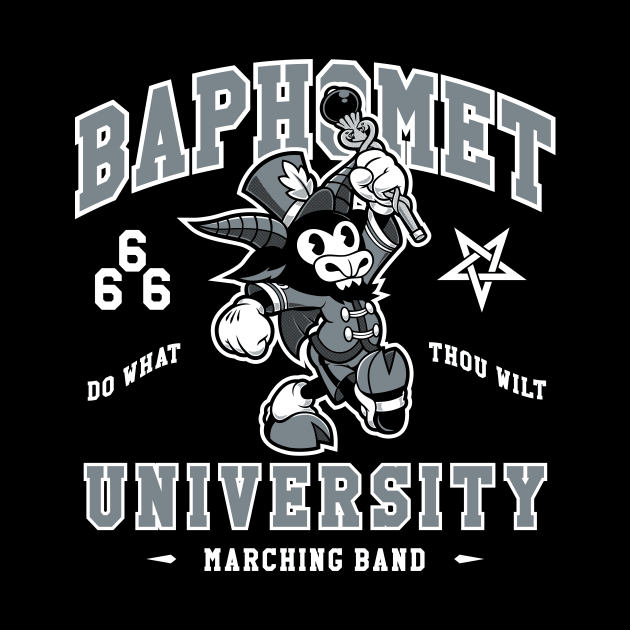 Baphomet University - Vintage Cartoon Devil - Satanic Marching Band by Nemons