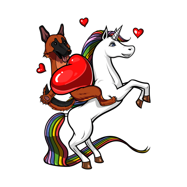 German Shepherd Dog Riding Unicorn by underheaven