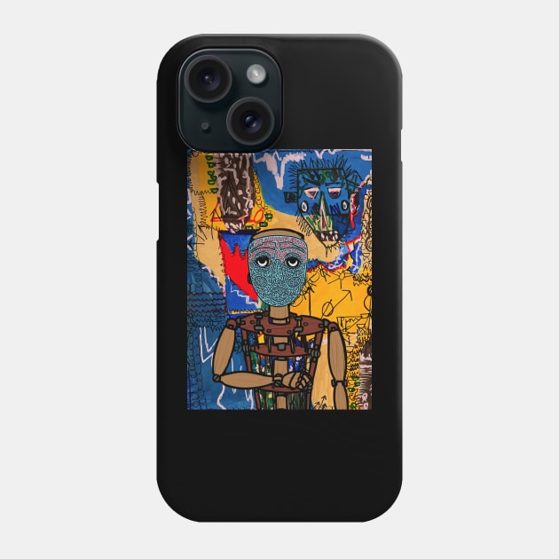 R2D2 NFT - Unique Traits with Puppet Mask and Street Art Background Phone Case by Hashed Art