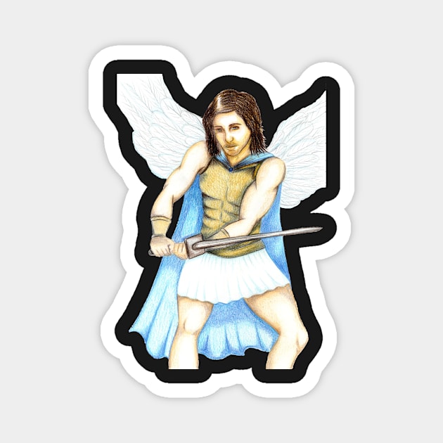 Archangel Michael the Protector- Light Blue Magnet by EarthSoul