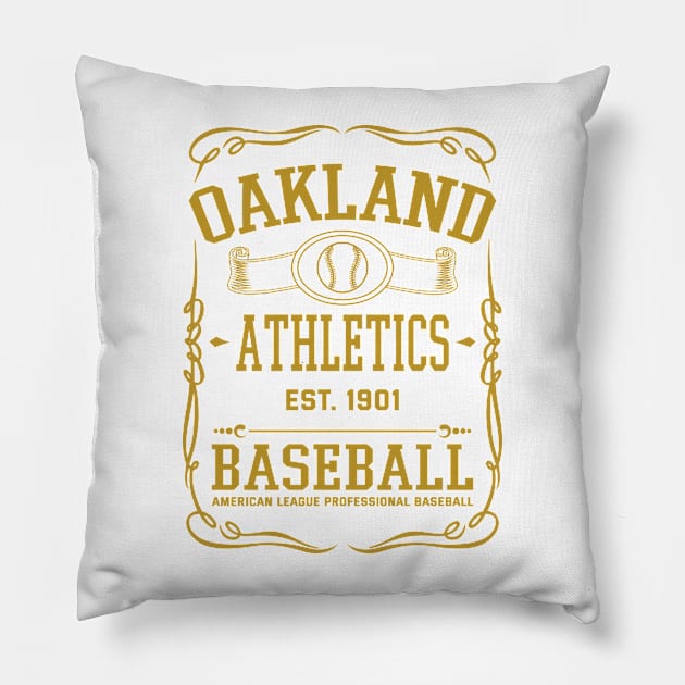 Vintage Athletics American Baseball Pillow by carlesclan