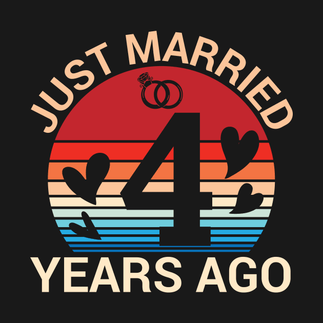 Just Married 4 Years Ago Husband Wife Married Anniversary by joandraelliot