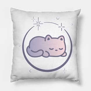 Cute Cat Kitten Kitty in Space Galaxy Pillow