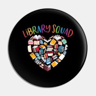 Library Squad Librarian Bookworm Book Pin