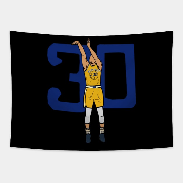 Steph Curry 30 - NBA Golden State Warriors Tapestry by IveyEricssonArt