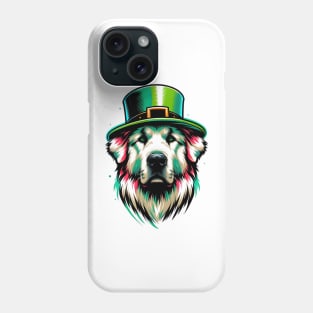 Anatolian Shepherd Dog Celebrates Saint Patrick's Day Phone Case