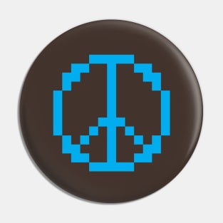 Cyan Pixel Peace (8 Bit Peace) Pin