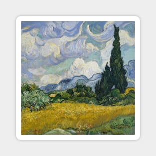 Vincent Van Gogh- A Wheatfield with Cypresses Magnet