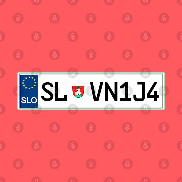 Slovenia car registration plate by Travellers