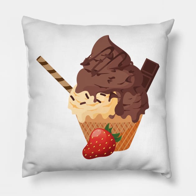 Chocolate Sundae Pillow by TNMGRAPHICS