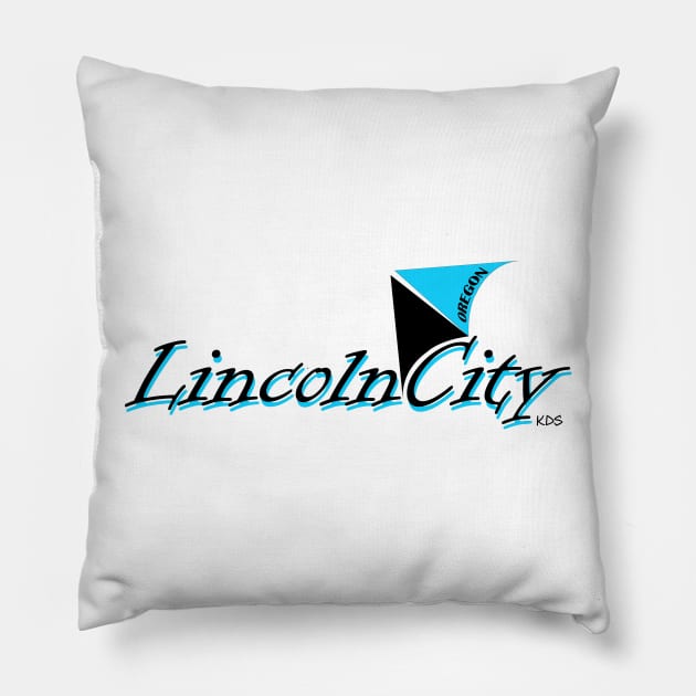 Lincoln City, Oregon Kite Pillow by KDStudio