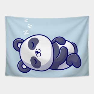 Cute Panda Sleeping Cartoon Tapestry