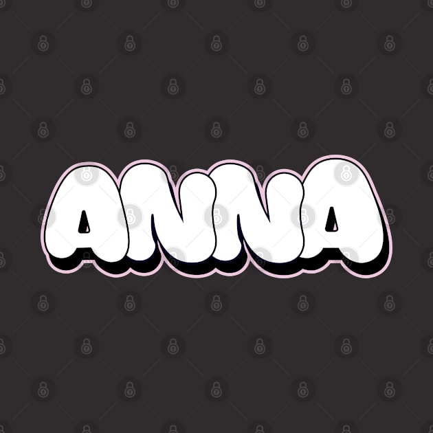 ANNA name bubble letters graffiti writing Style by Love Wild Letters