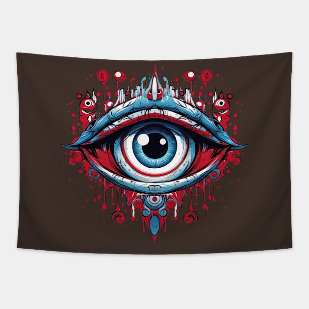 Evil Eye Cartoon Tapestry by ArtLegend99