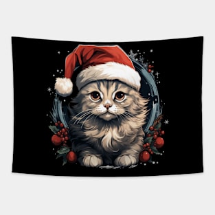 Christmas Cat - Winter Holiday Gift Tapestry