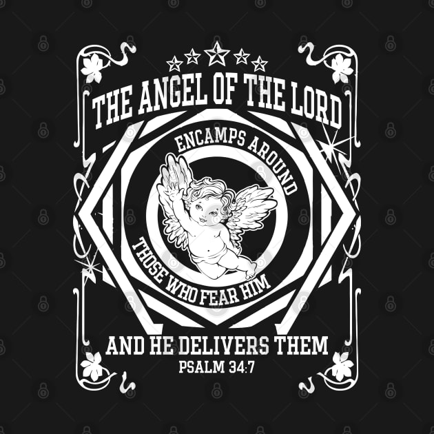 Angel of The Lord Christian Streetwear Psalm 34:7 Design by Merchweaver