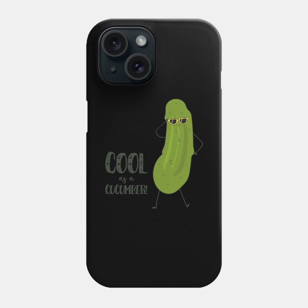 Cool As A Cucumber! Funny Cool Cucumber Phone Case by Dreamy Panda Designs