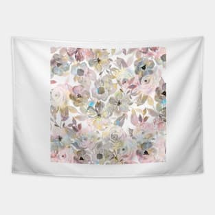 Elegant whimsical grey watercolor roses Tapestry