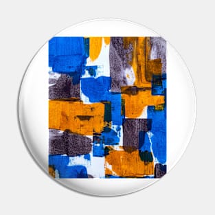 Blue Yellow Brown Canvas Paint Pin