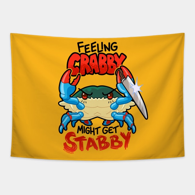 Feeling Crabby Might Get Stabby Tapestry by CTKR Studio