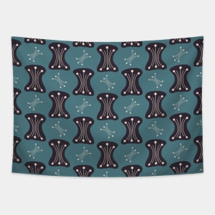 Doodle abstract shape pattern Tapestry