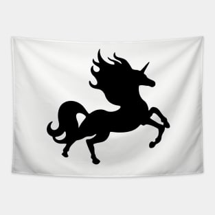 Simple Black Unicorn Tapestry