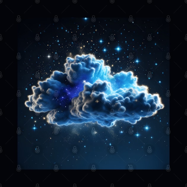 Blue Glitter Star Cloud by PurplePeacock