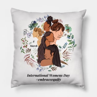 embrace equity international women's day 2023 Pillow