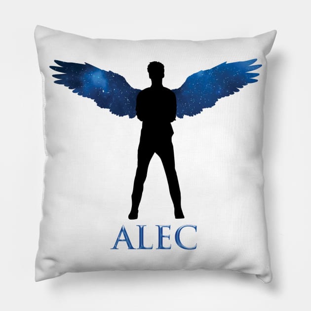 Shadowhunters / The mortal instruments - Alec Lightwood / Matthew Daddario angel (blue galaxy wings) - Malec gift idea Pillow by Vane22april