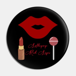 Lollipop red lips. Girly lipstick makeup candy Pin