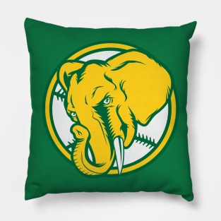 Elephant-Inspired Oakland A's Design Pillow