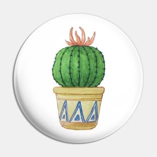 Watercolour Barrel Cactus Pin