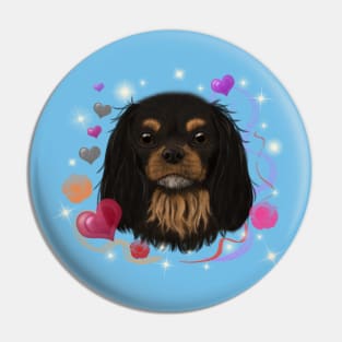 Black and Tan Cavalier King Charles Spaniel Love Design Pin