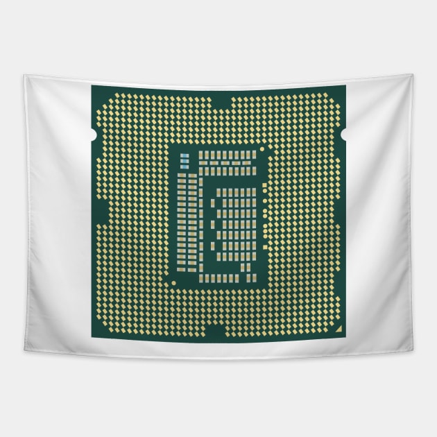 Intel Core CPU Processor Bottom Tapestry by Chonerd