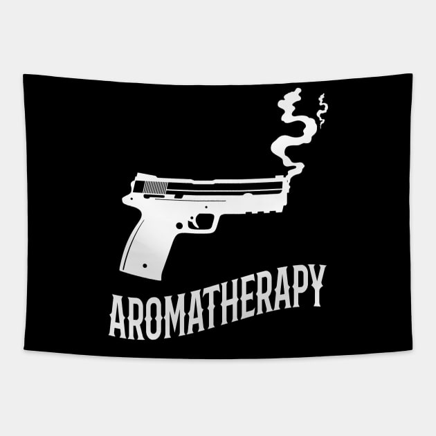 Aromatherapy Funny Gun Owner Gift Tapestry by Foxxy Merch