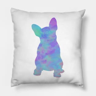 Rainbow Pastel French Bulldog Sitting Pillow