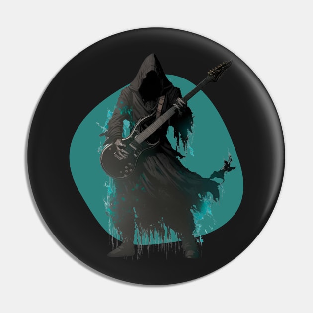 Metal Wraith - A wraith playing guitar - Fantasy Pin by Fenay-Designs