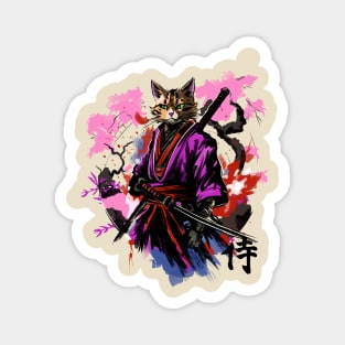 Samurai cat Magnet