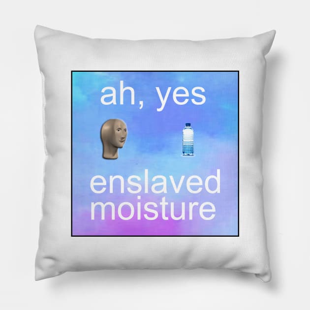 ah yes enslaved moisture meme Pillow by Barnyardy