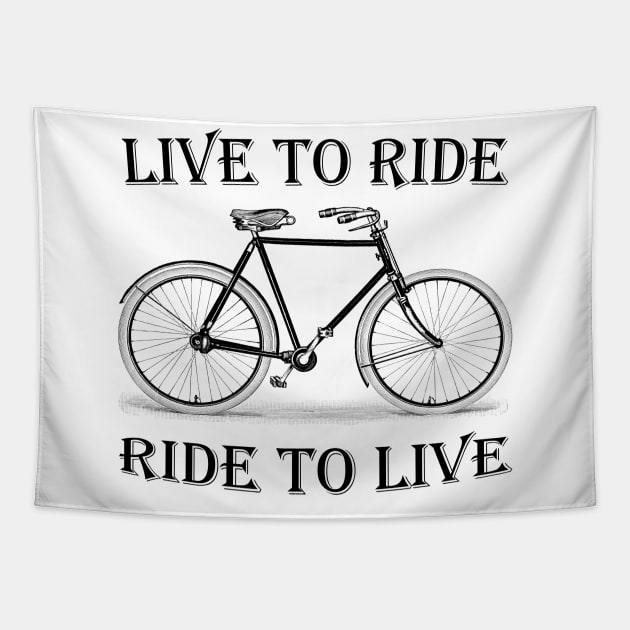 Bicycle-Live to ride-ride to live Tapestry by piksimp