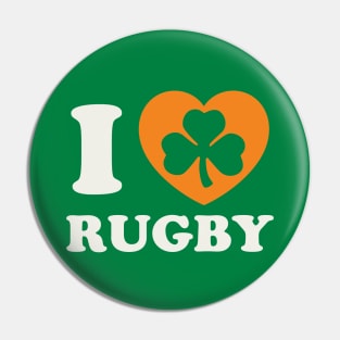 St Patricks Day Rugby Irish Rugby Player Shamrock Heart Pin