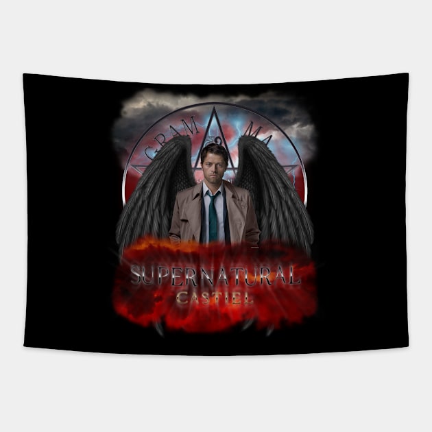 Castiel Angel Wings 2 Tapestry by Ratherkool